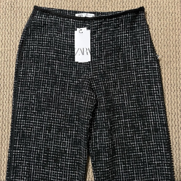 Zara Women’s Textured Wide Leg Pants - Picture 7 of 12